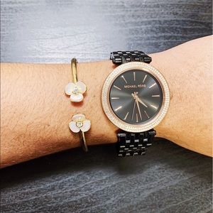 MICHAEL KORS Black Rose Gold Darci Watch
